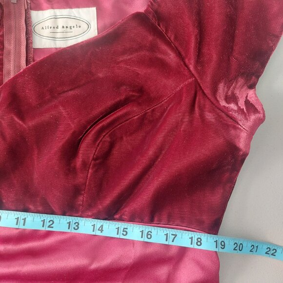 Alfred Angelo Red Velvet Satin Gown Size 20W Formal Romantic Holiday Dress - Picture 11 of 15